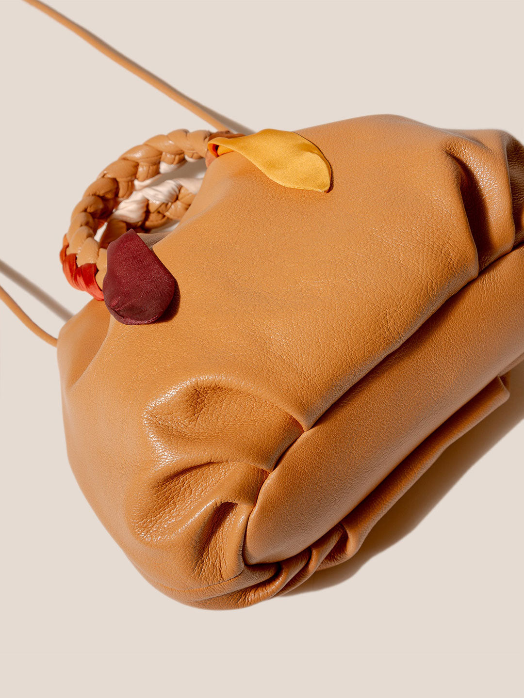 BOMBON FOULARD - Braided-handle Leather Handbag