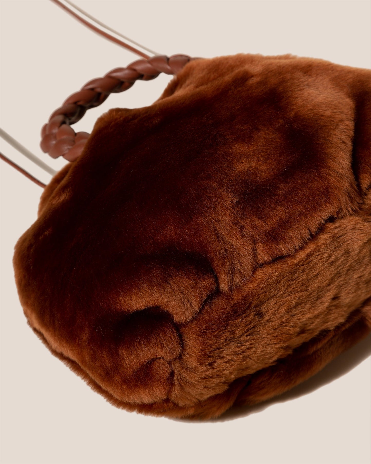 BOMBON SHEARLING - Small Plaited-handle Leather Crossbody Bag