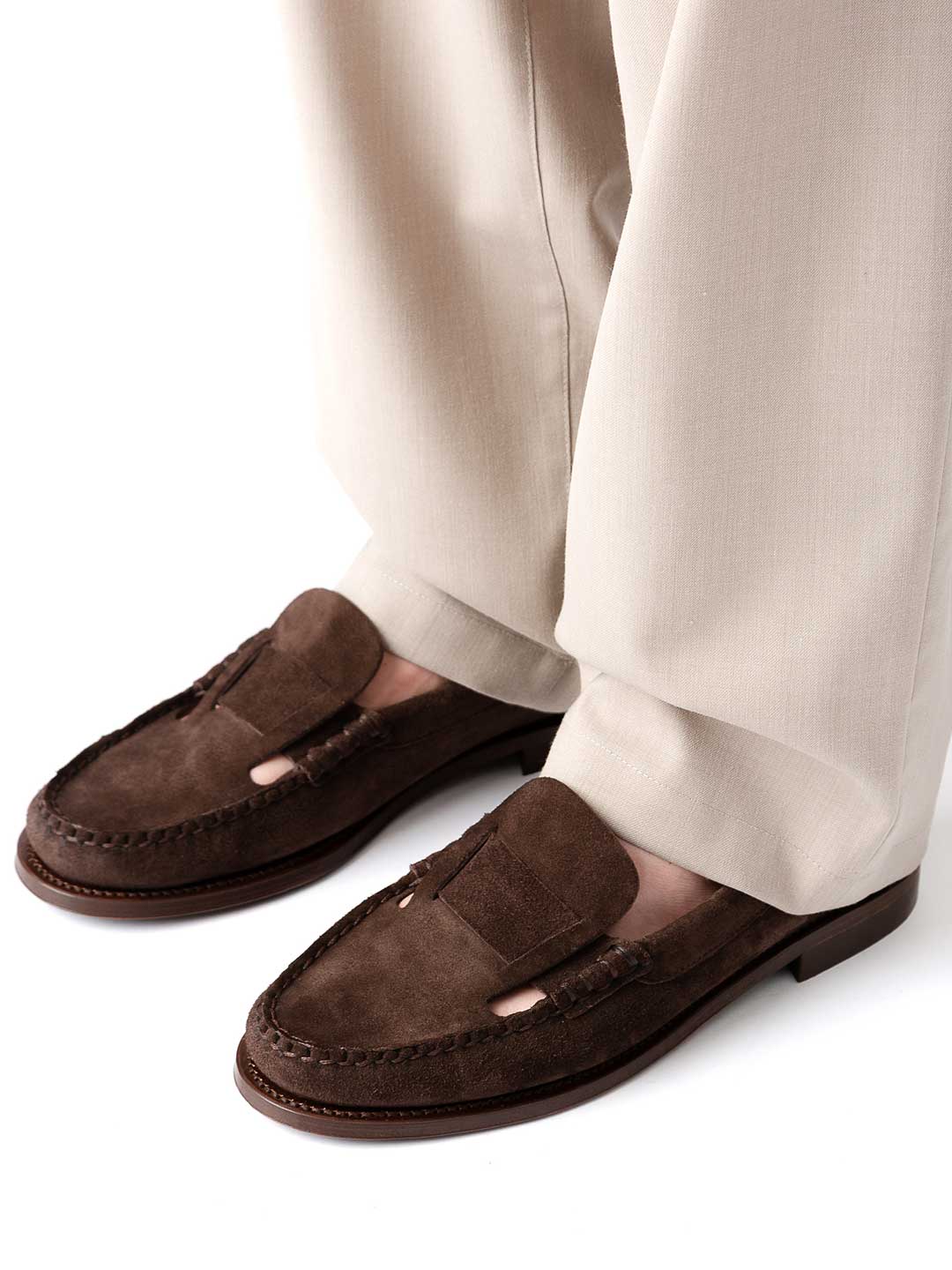 SINEU ROUND - Interlaced-detail Slip-on Loafer
