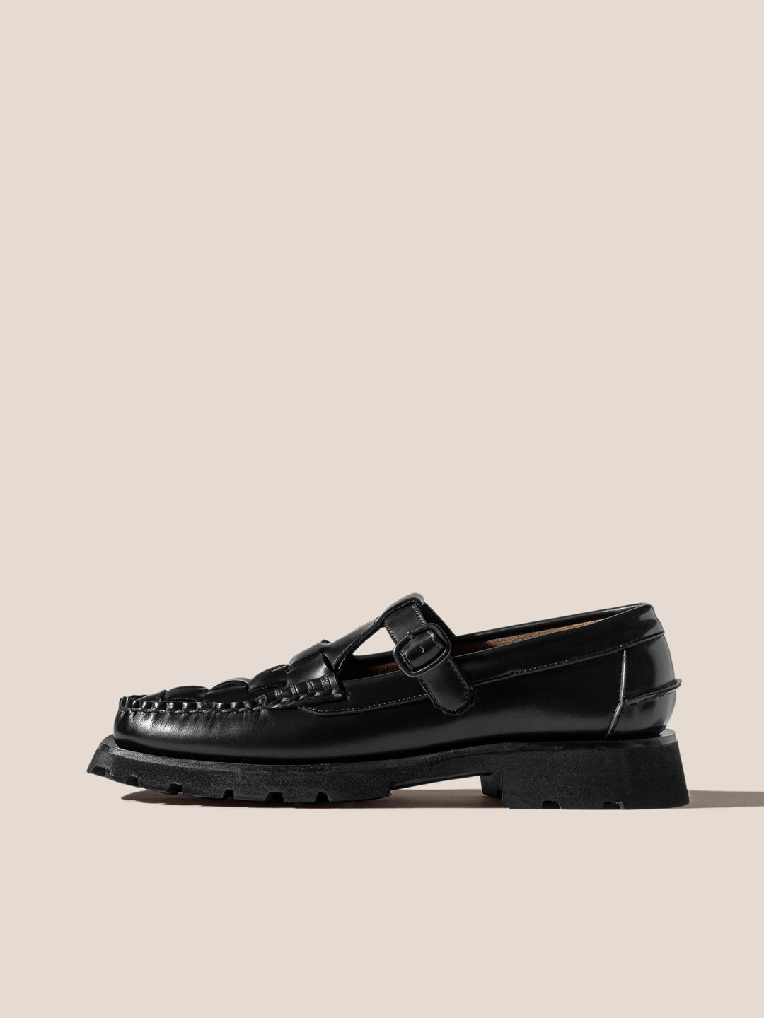 SOLLER SPORT - Tread Sole T-Bar Loafer - HEREU JAPAN Official ONLINE STORE Black / 36