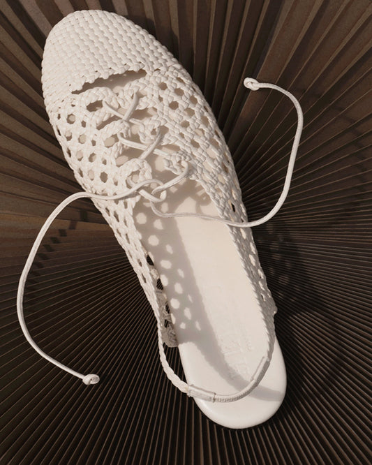 SARDANA - Lace-up Woven Slingback Pump