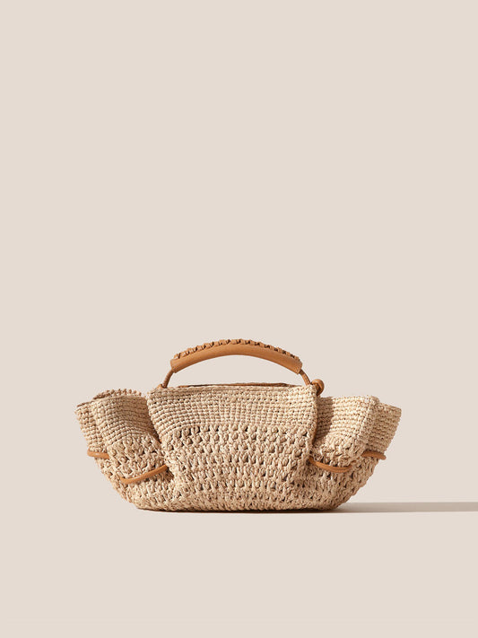 ARTA MINI CROCHET RAFFIA - Pleated Crossbody Bag