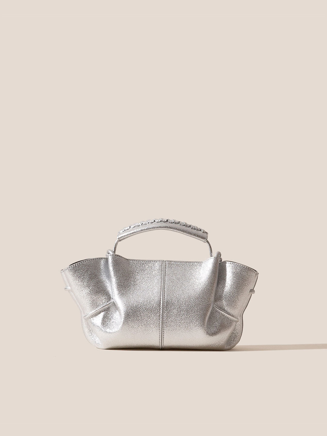ARTA MINI METALLIC - Pleated Crossbody Bag - Light Silver - HEREU JAPAN ...
