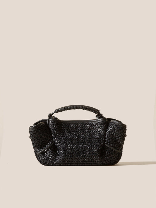 ARTA MINI RAFFIA - Pleated Crossbody Bag