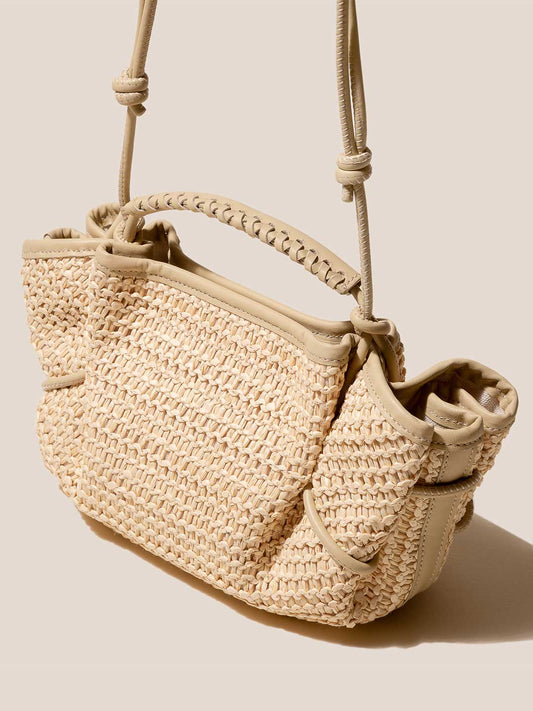 ARTA MINI RAFFIA - Pleated Crossbody Bag