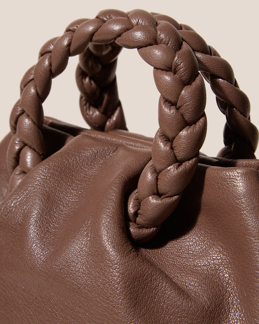 BOMBON M SUPPLE SHINY - Plaited-handle Leather Crossbody Bag