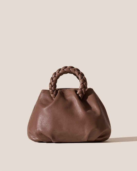 BOMBON M SUPPLE SHINY - Plaited-handle Leather Crossbody Bag