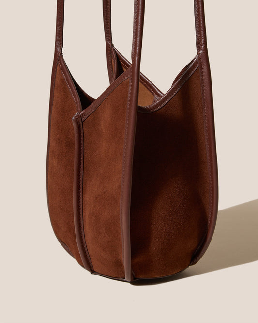 CALELLA BUCKET SUEDE - Leather-trimmed Shoulder Bag