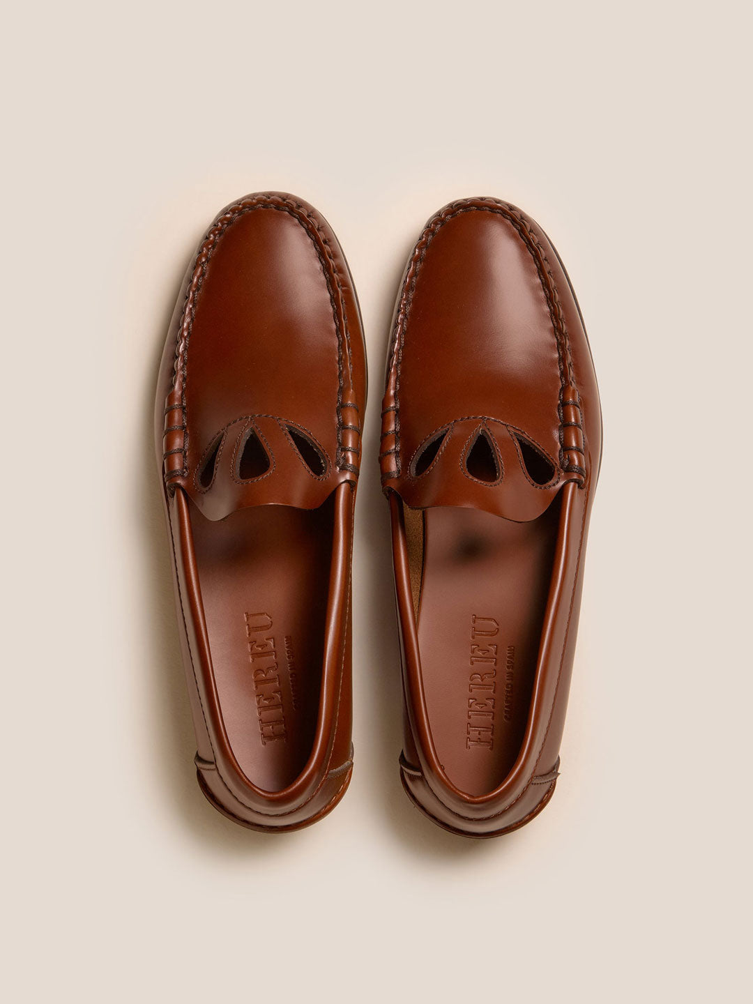 ANANCLA - Cut-Out Slip-On Loafer - Tan - HEREU JAPAN Official