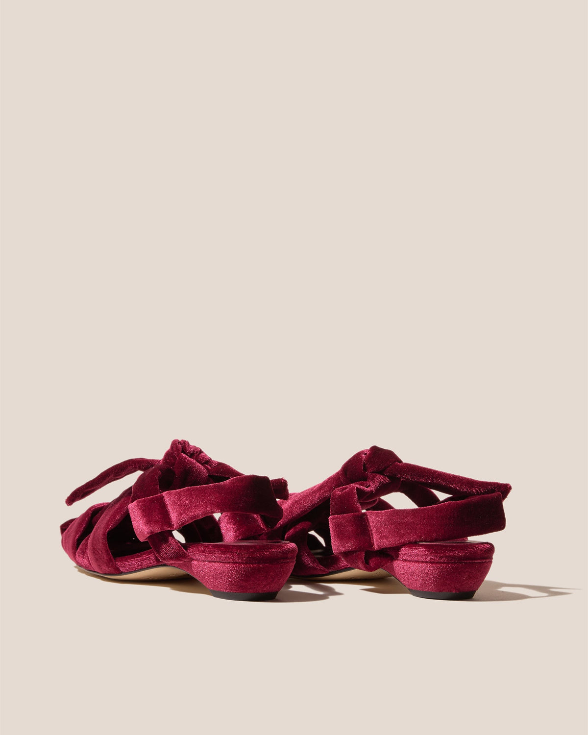 BENA MID VELVET - Interwoven Knotted T-Bar Heeled Sandal
