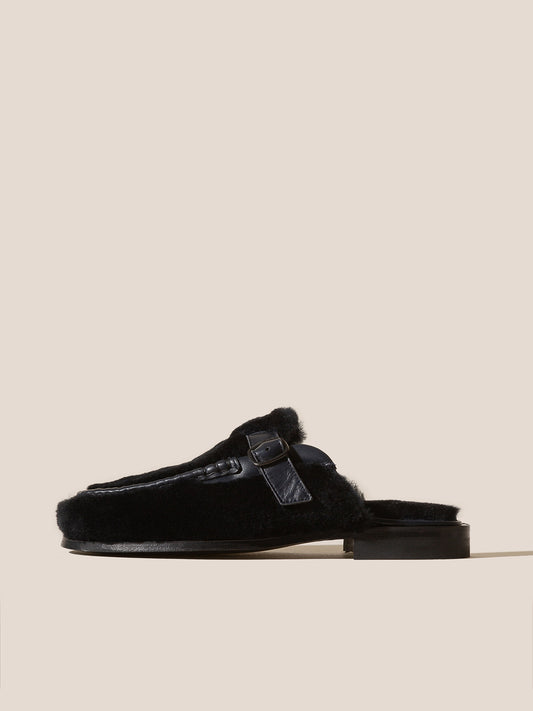 BARRACA SHEARLING - Buckle-strap Mule Loafer