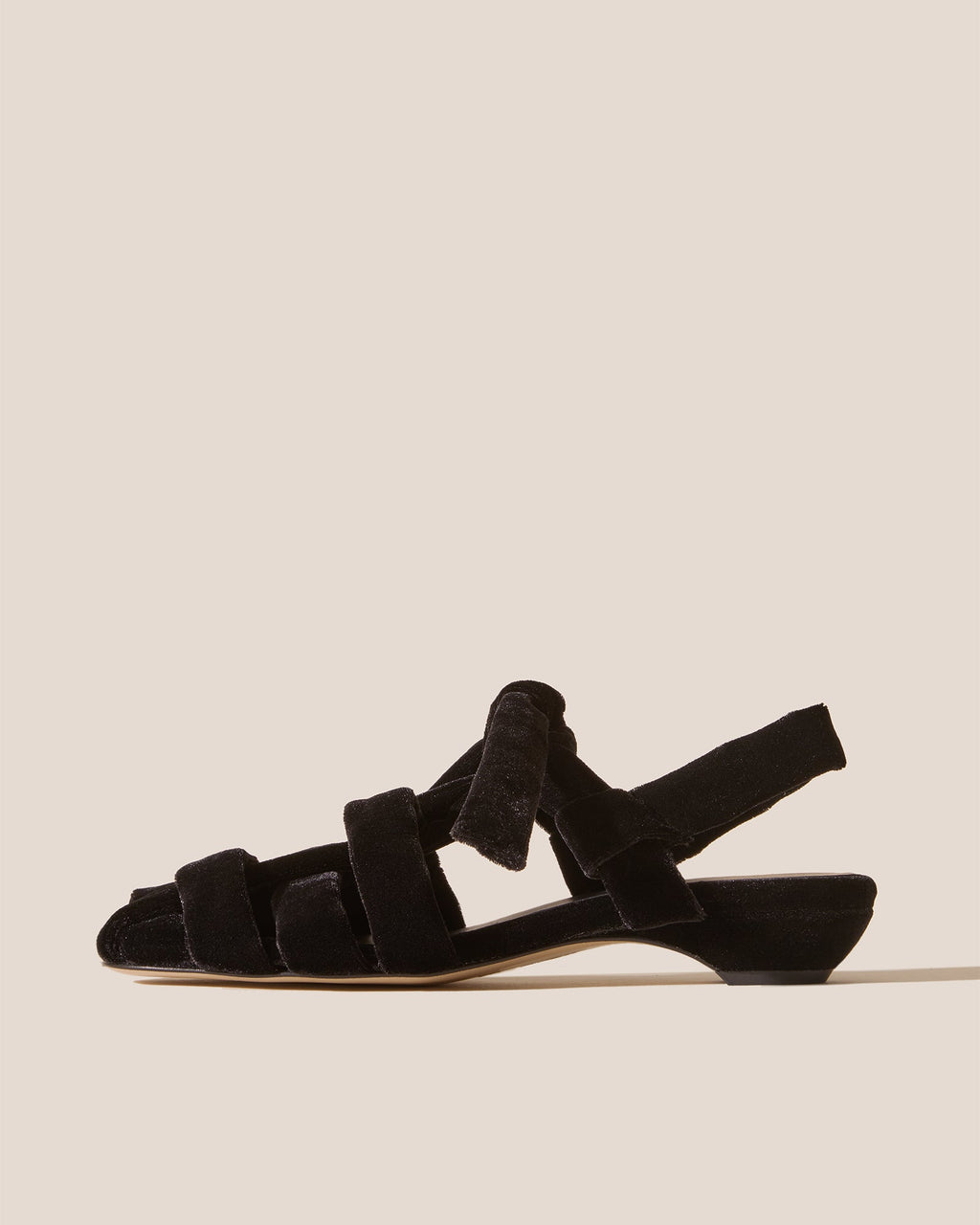 BENA MID VELVET - Interwoven Knotted T-Bar Heeled Sandal