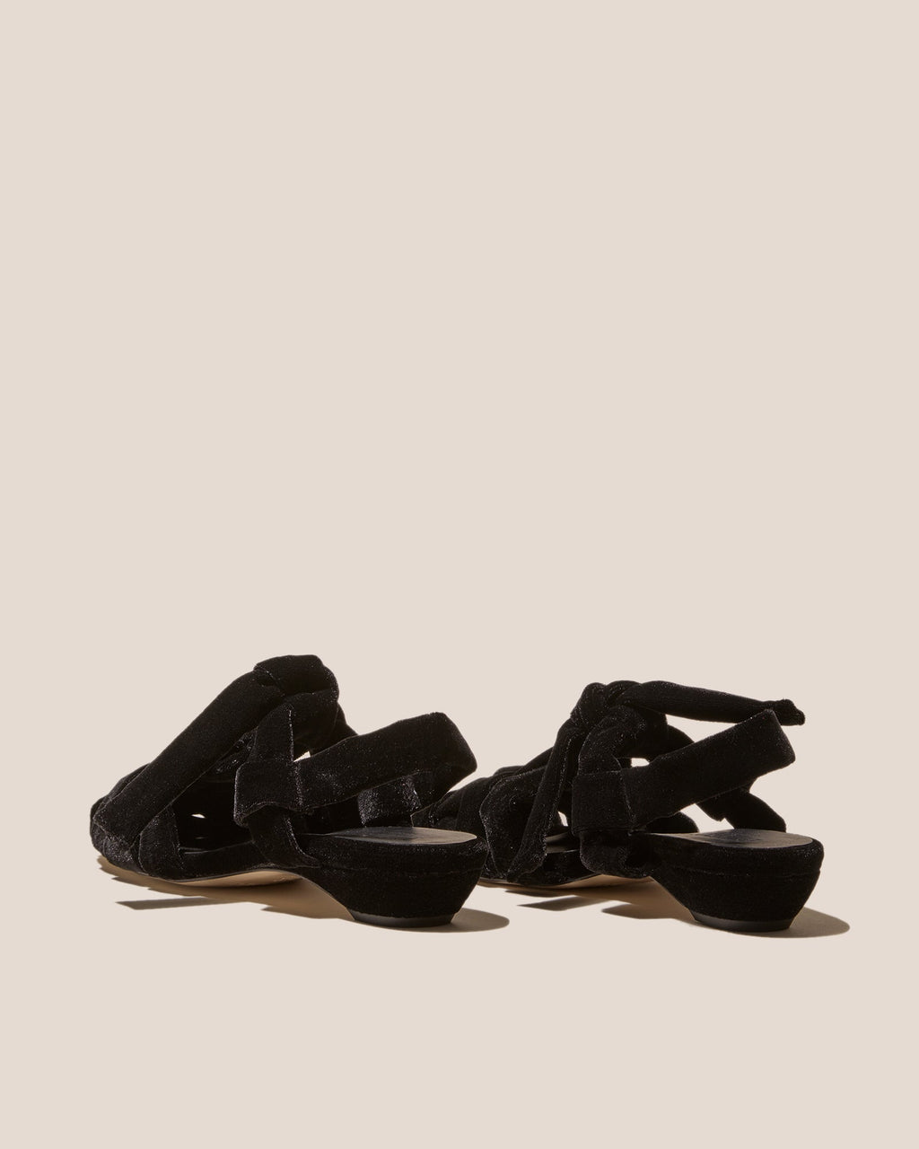 BENA MID VELVET - Interwoven Knotted T-Bar Heeled Sandal