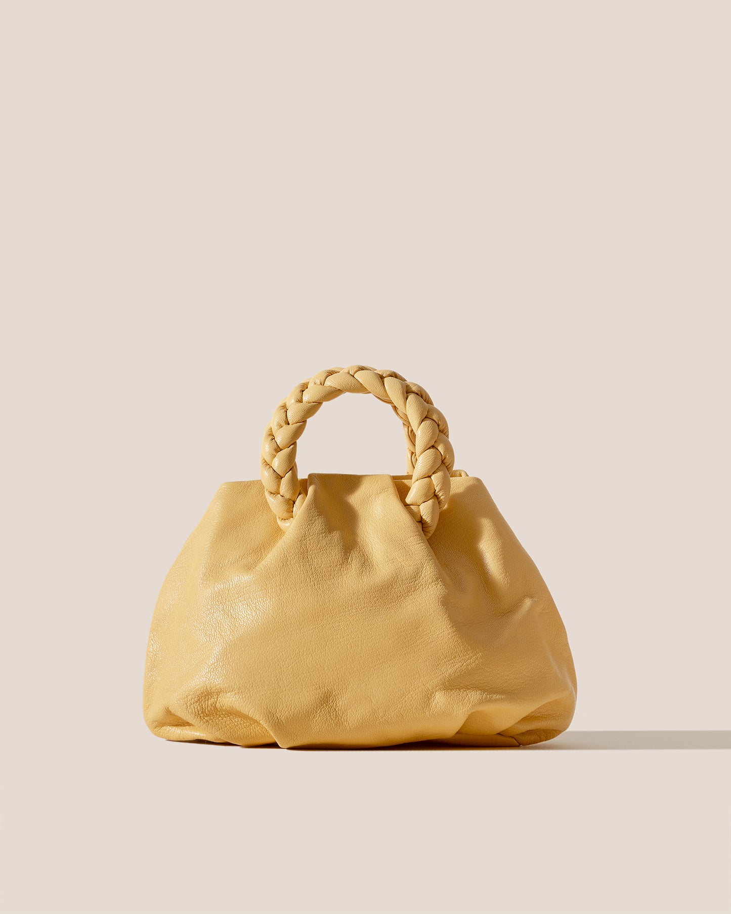 BOMBON M SUPPLE SHINY - Plaited-handle Leather Crossbody Bag