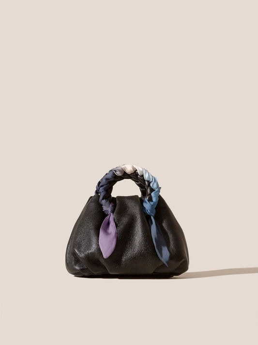 BOMBON FOULARD - Plaited-handle Leather Handbag