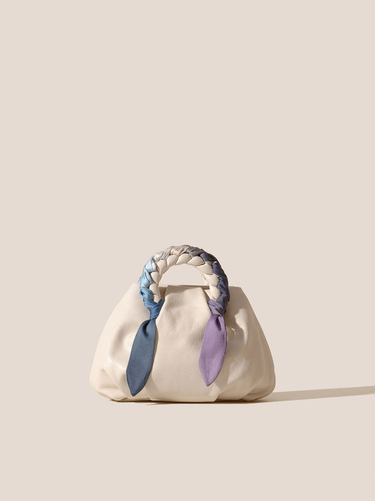 BOMBON FOULARD - Plaited-handle Leather Handbag