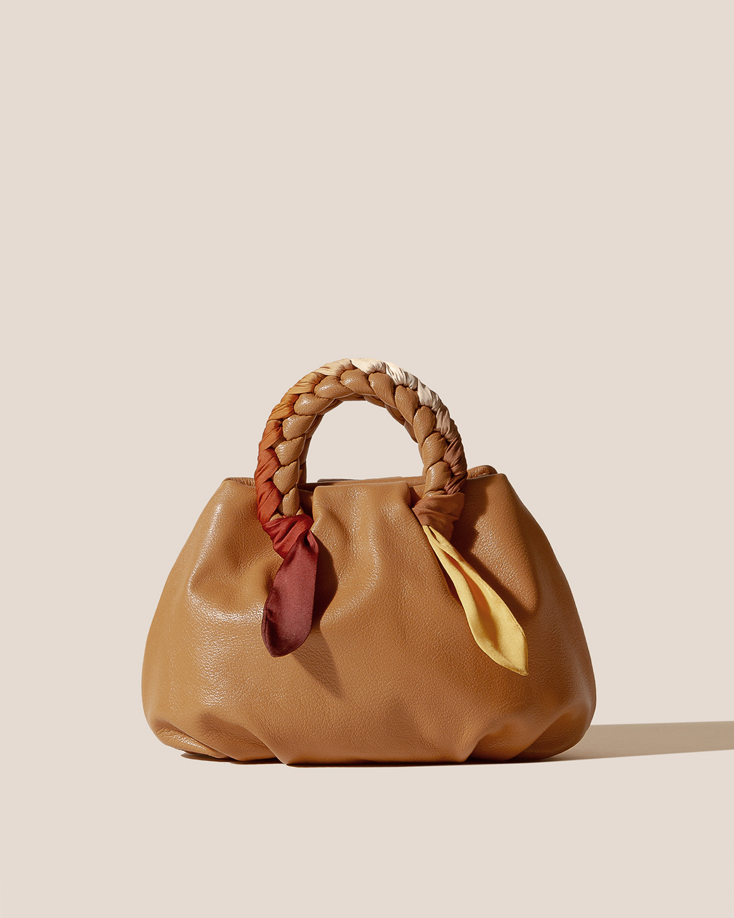 BOMBON M FOULARD - Plaited-handle Leather Handbag