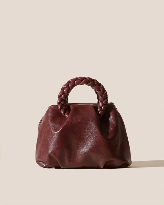 BOMBON M SUPPLE SHINY - Plaited-handle Leather Crossbody Bag