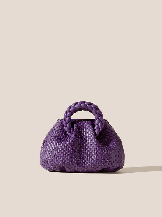 BOMBON WOVEN - Small Plaited-handle Leather Crossbody Bag