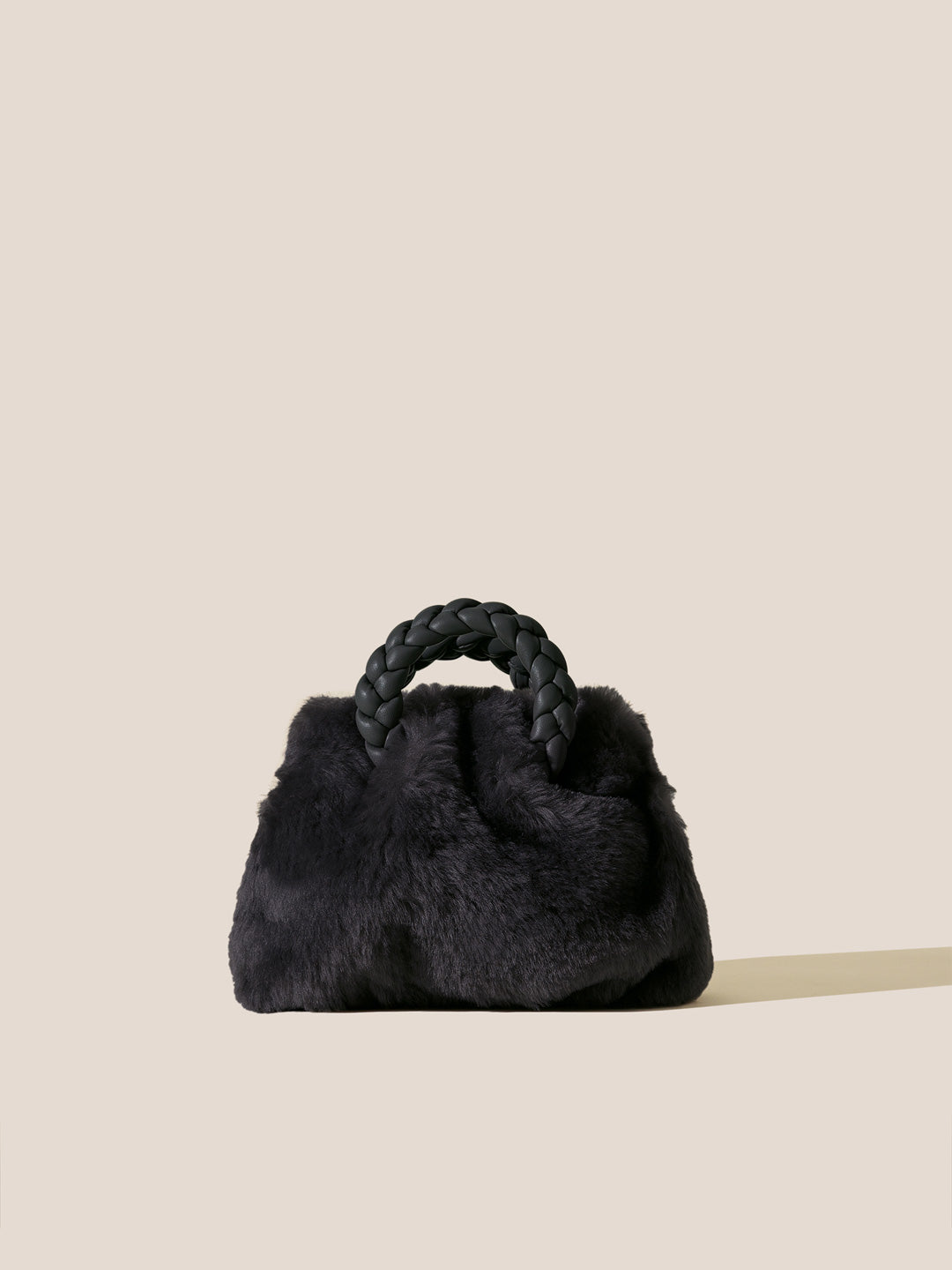 BOMBON SHEARLING - Small Plaited-handle Leather Crossbody Bag