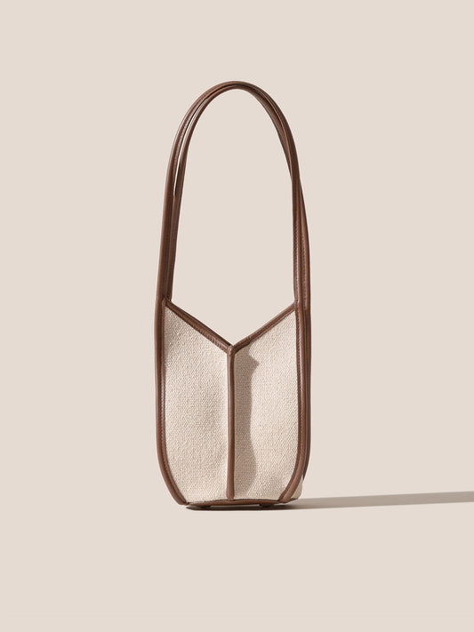 CALELLA BUCKET CANVAS - Leather-trimmed Shoulder Bag