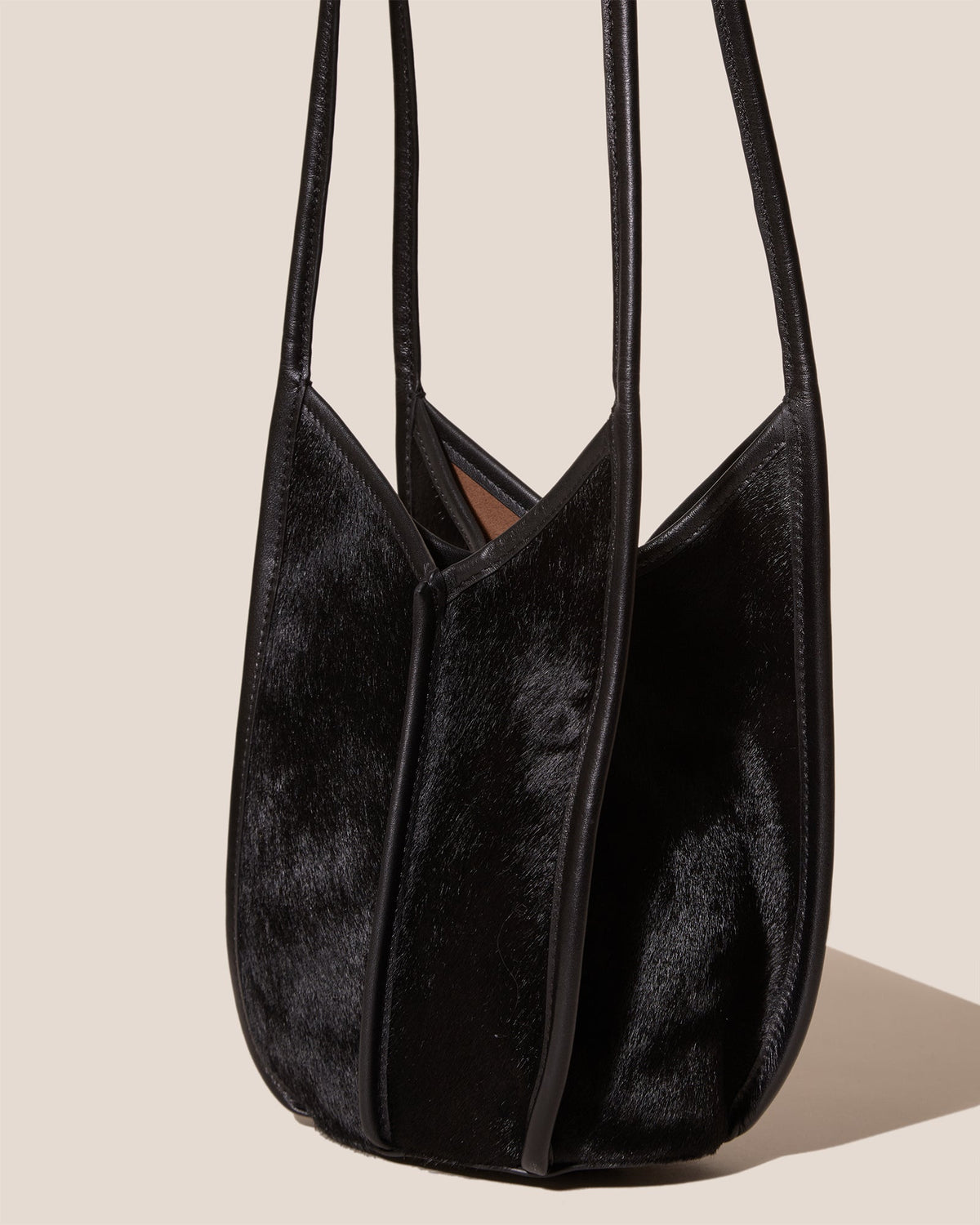 CALELLA BUCKET CALF HAIR - Leather-trimmed Shoulder Bag