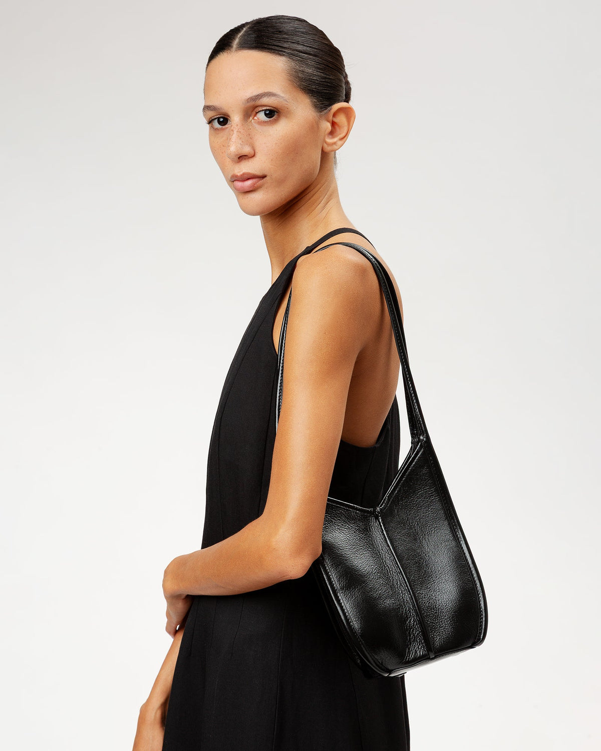 CALELLA BUCKET CALF HAIR - Leather-trimmed Shoulder Bag