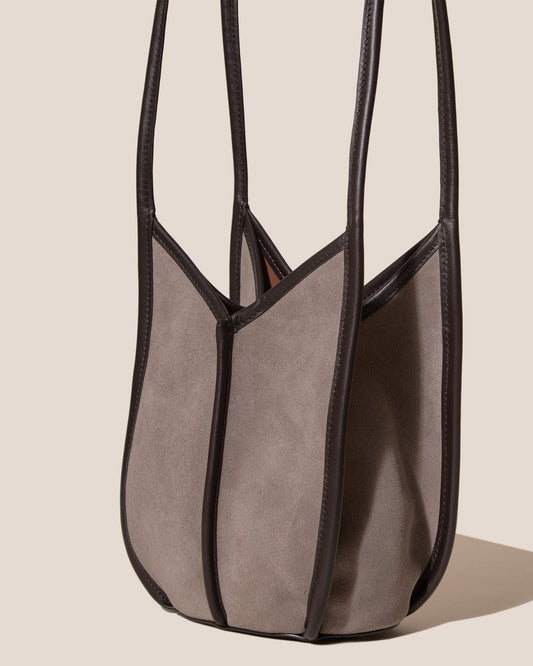 CALELLA BUCKET SUEDE - Leather-trimmed Shoulder Bag