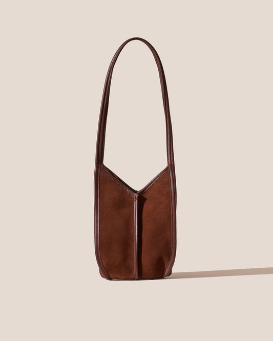 CALELLA BUCKET SUEDE - Leather-trimmed Shoulder Bag
