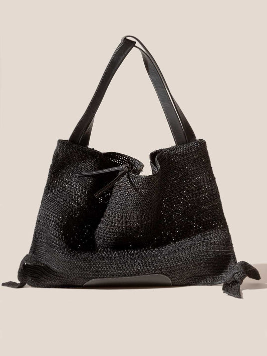 【予約販売】CADOR - Slouchy Raffia Macrame Shoulder Bag