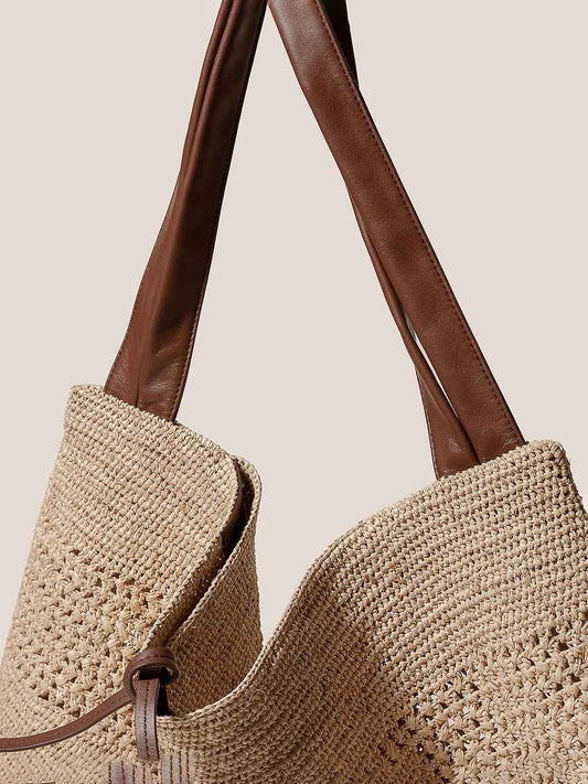 CADOR - Slouchy Raffia Macrame Shoulder Bag