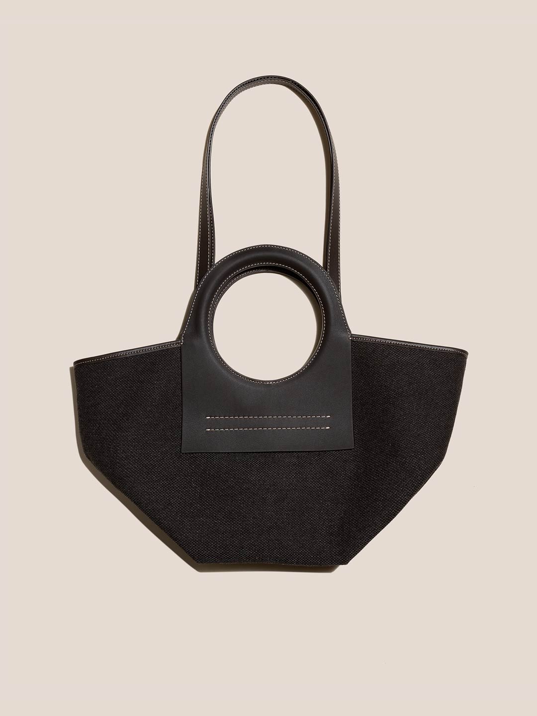 CALA S WINTER - Leather-trimmed Canvas Tote Bag