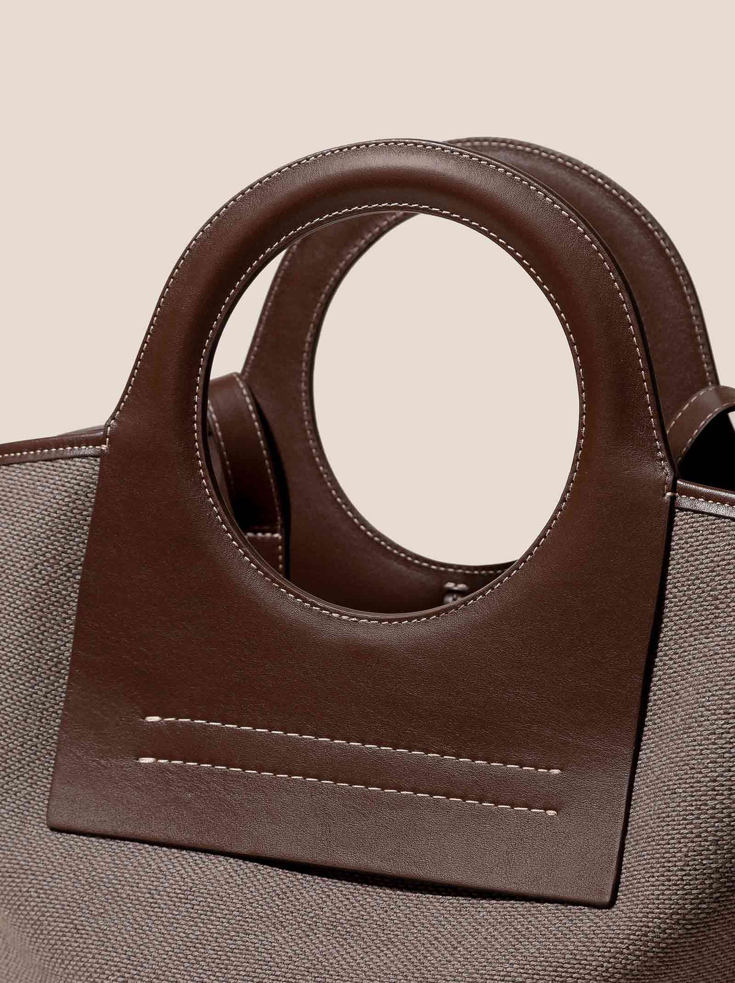 CALA S WINTER - Leather-trimmed Canvas Tote Bag