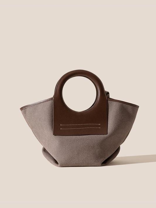 CALA S WINTER - Leather-trimmed Canvas Tote Bag