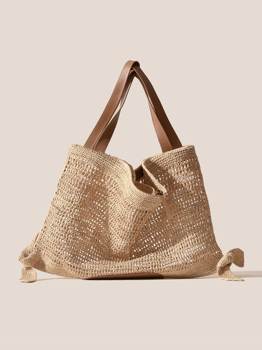 CADOR RAFFIA MESH - Slouchy Shoulder Bag