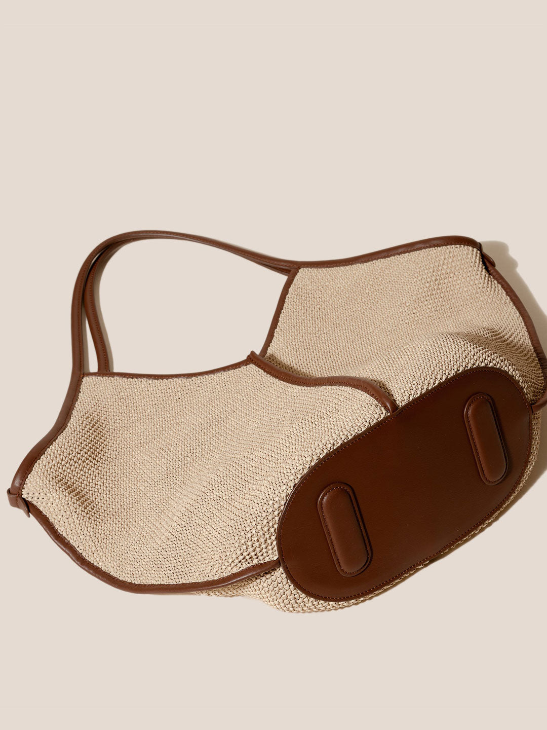 CALELLA SOFT VISCOSE - Leather-trimmed Tote Bag