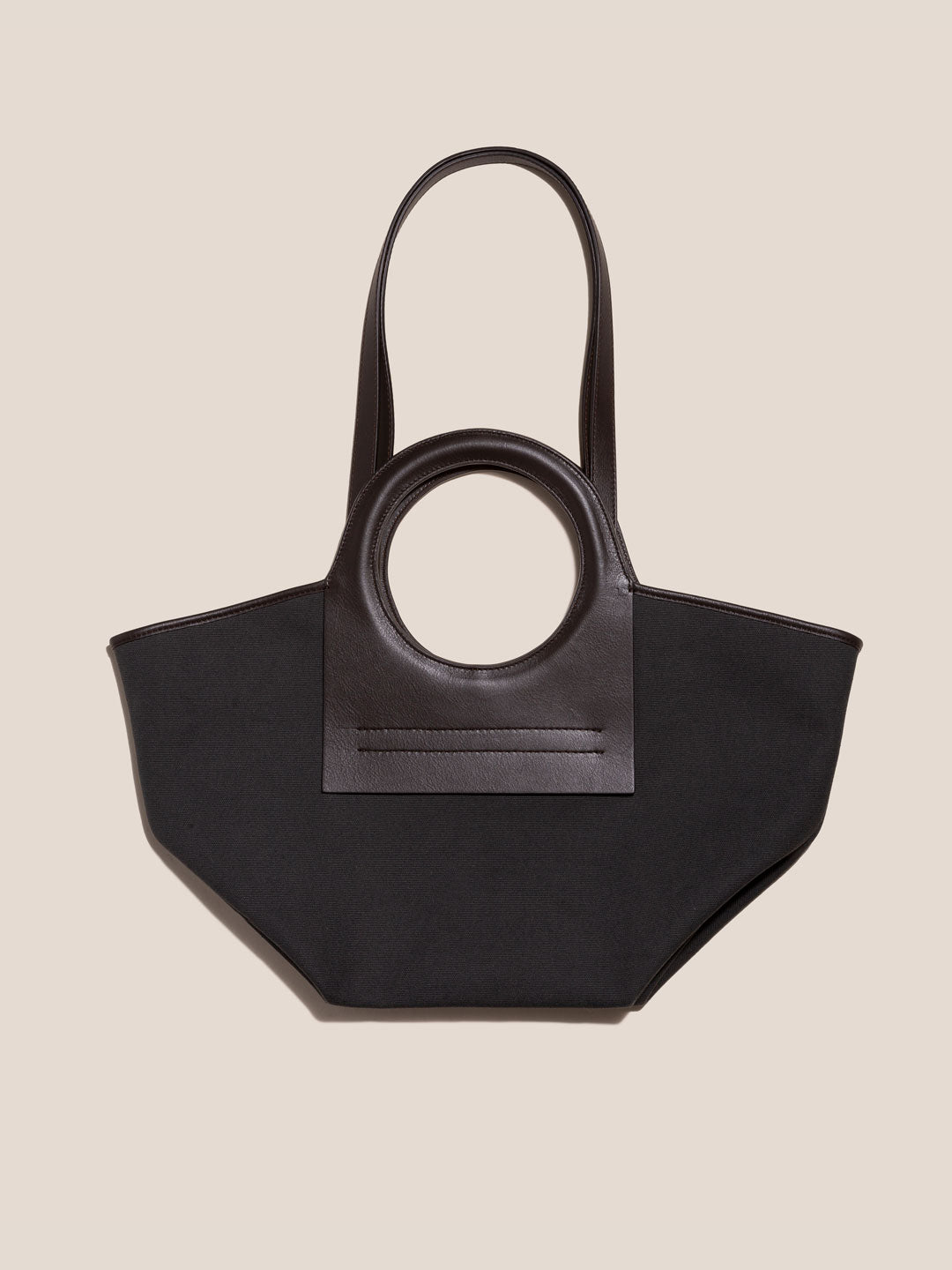 CALA S - Leather-trimmed Canvas Tote Bag - HEREU JAPAN Official