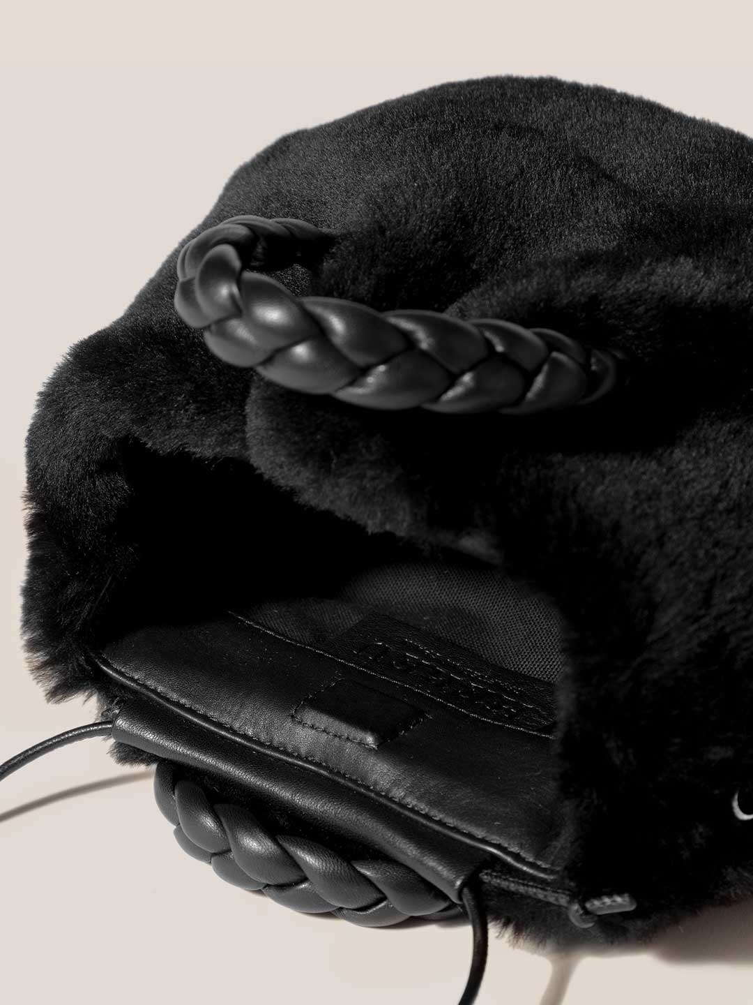 BOMBON SHEARLING - Small Plaited-handle Leather Crossbody Bag