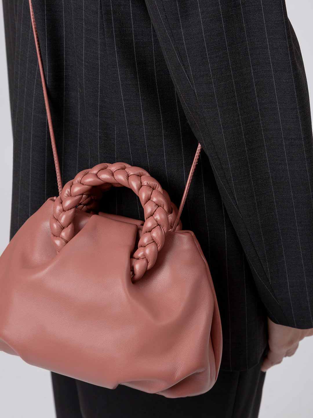 BOMBON - Small Plaited-handle Leather Crossbody Bag