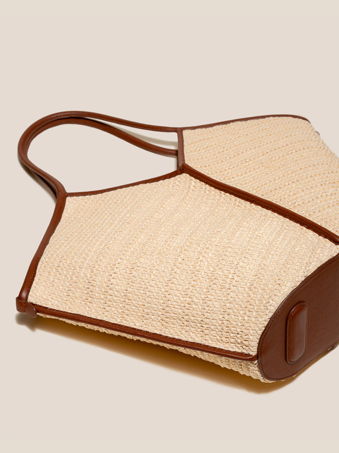 CALELLA RAFFIA - Leather-trimmed Tote Bag