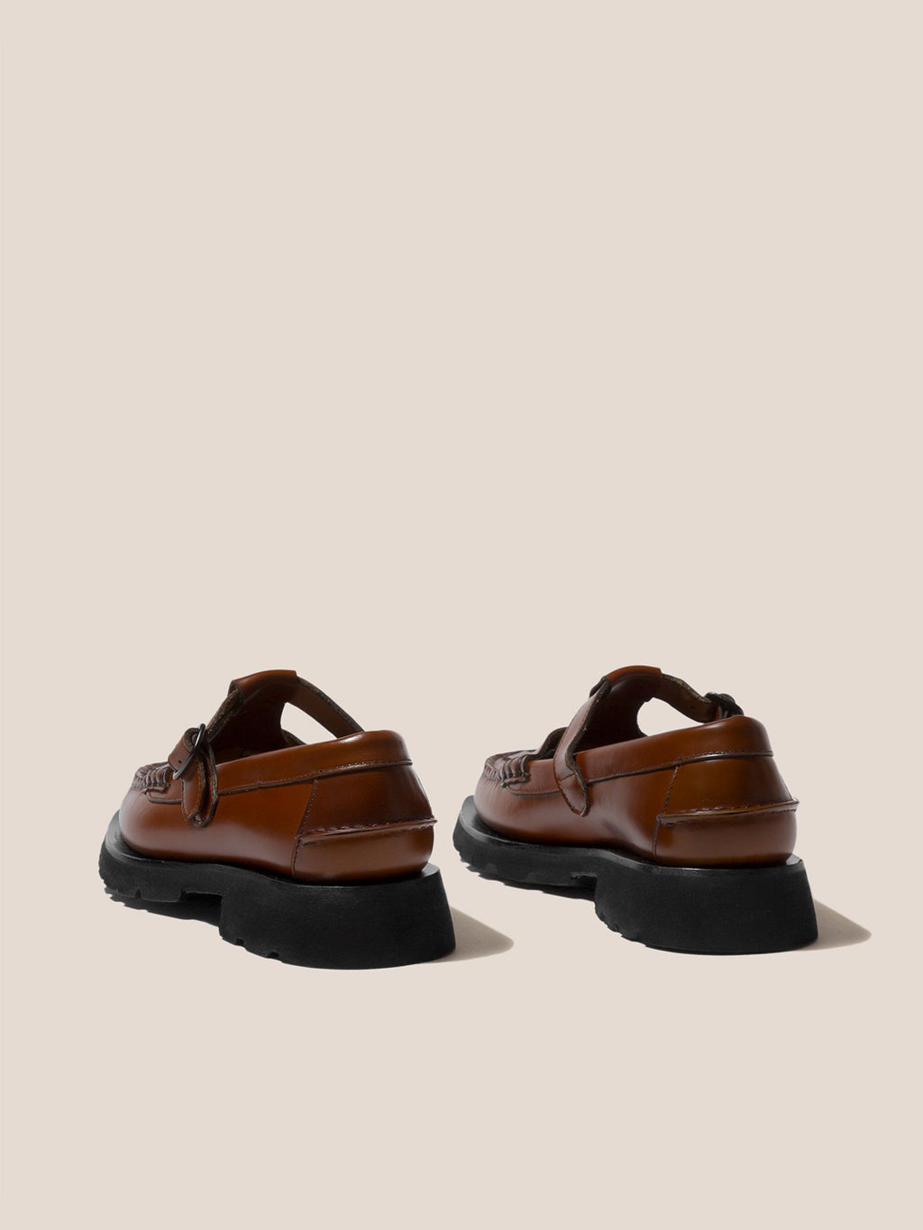 ALBER SPORT - Tread Sole T-Bar Loafers
