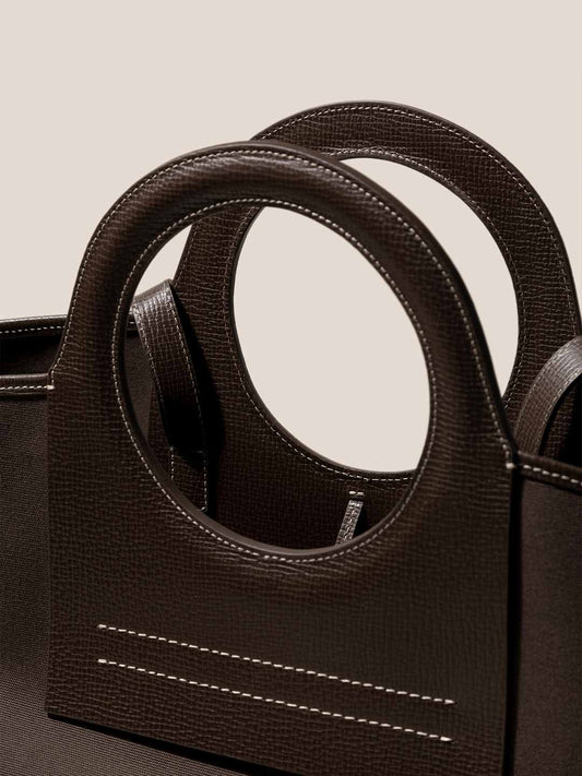 CALA L GRAINY - Leather-trimmed Canvas Tote Bag