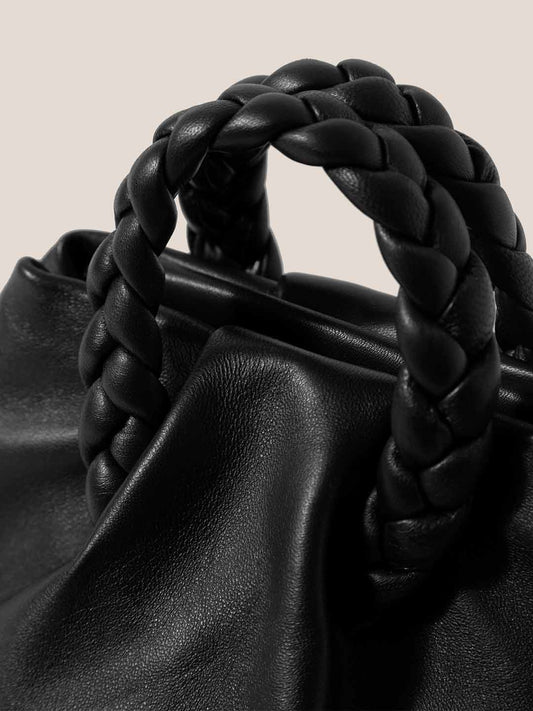 BOMBON - Small Plaited-handle Leather Crossbody Bag