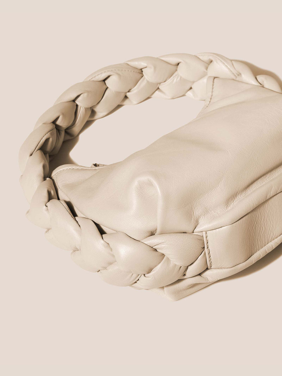 ESPIGA MINI - Plaited Padded-detail Shoulder Bag - Ivory - HEREU