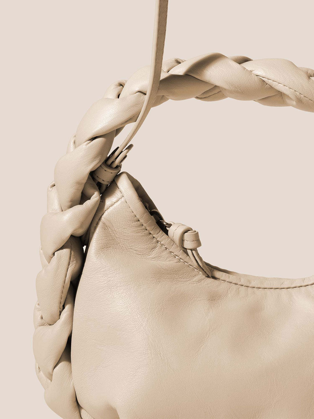 ESPIGA MINI - Plaited Padded-detail Shoulder Bag - Ivory - HEREU