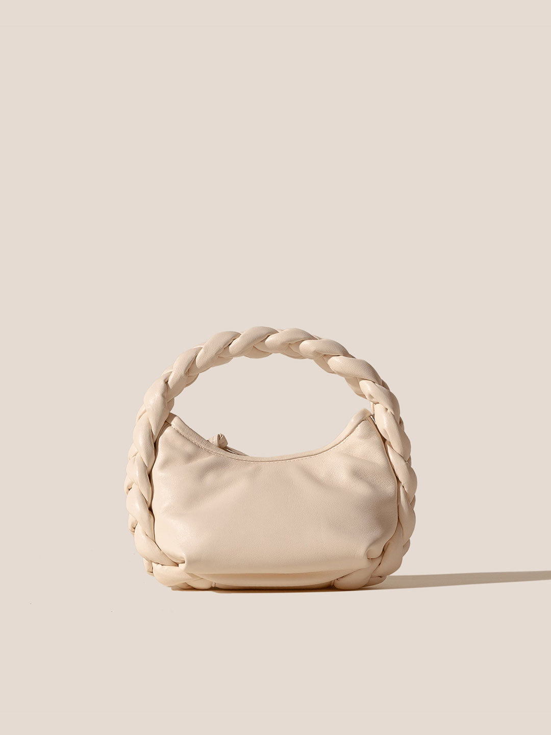 ESPIGA MINI - Plaited Padded-detail Shoulder Bag - Ivory - HEREU 