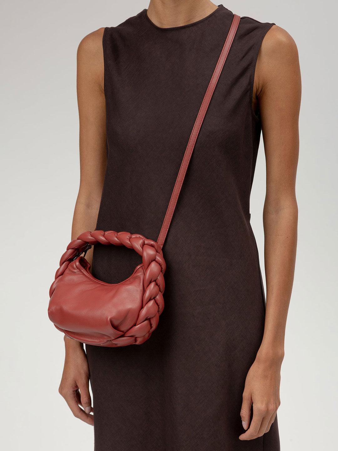 バッグ HEREU ESPIGA MINI TOTE BAG ESPIGA MINI - Plaited Padded-detail Shoulder Bag - Terracota