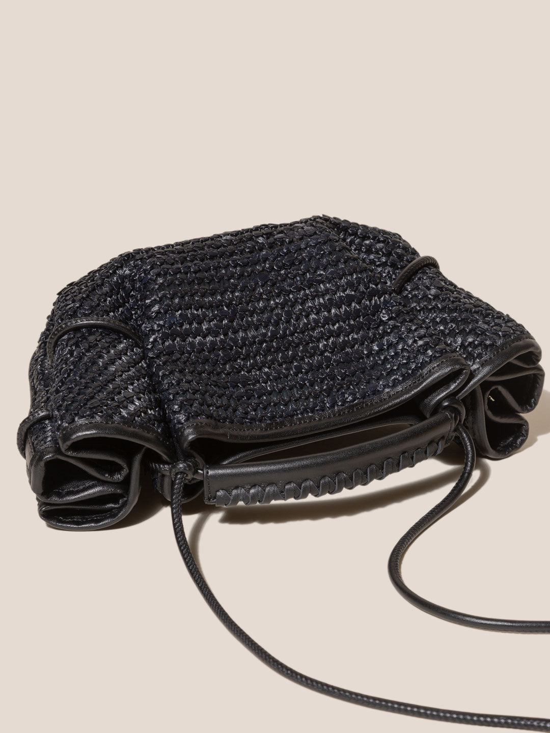 ARTA MINI RAFFIA - Pleated Crossbody Bag