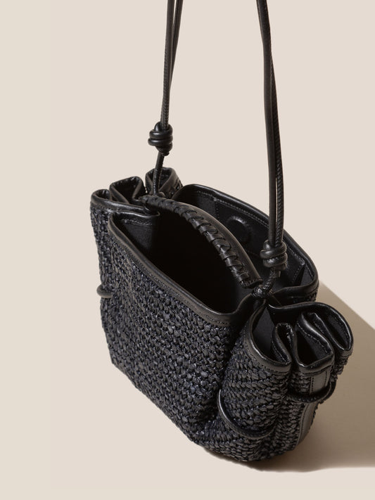 ARTA MINI RAFFIA - Pleated Crossbody Bag