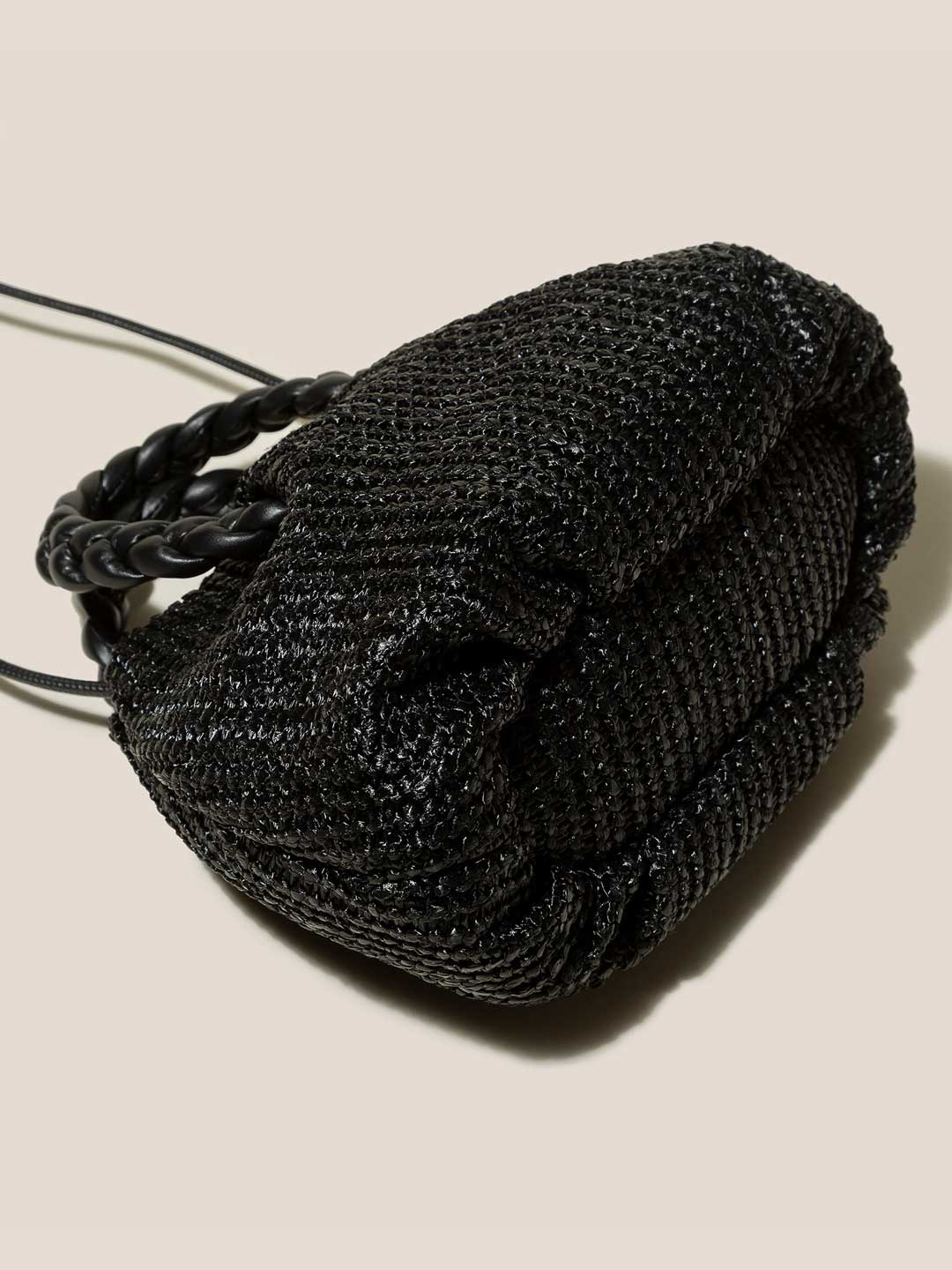BOMBON M RAFFIA - Plaited-handle Leather Crossbody Bag – HEREU